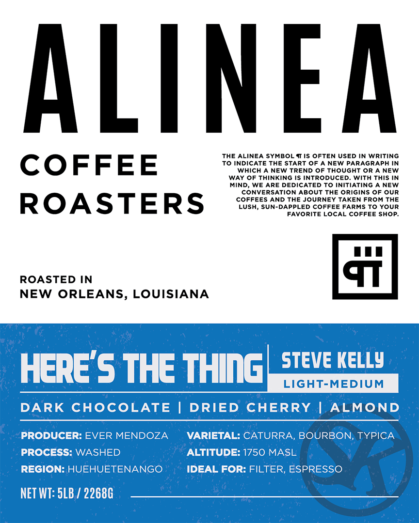 Here's The Thing coffee blend, Alinea Coffee Roasters